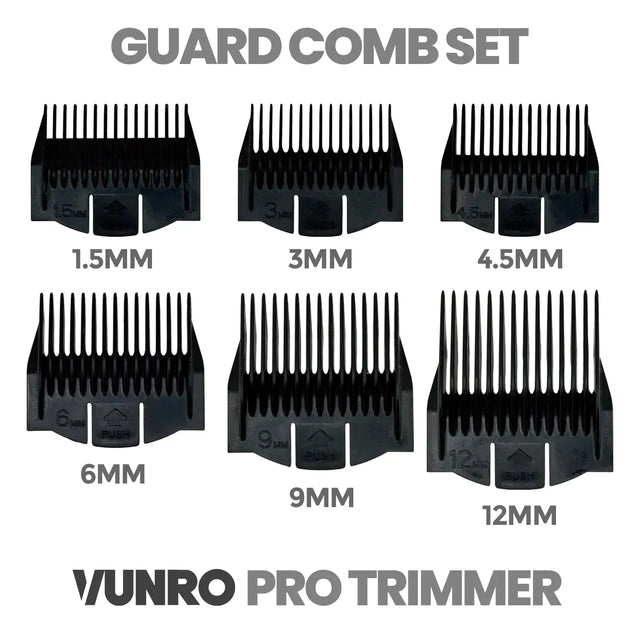 Six Piece Guard Comb Set (VUNRO PRO Trimmer)