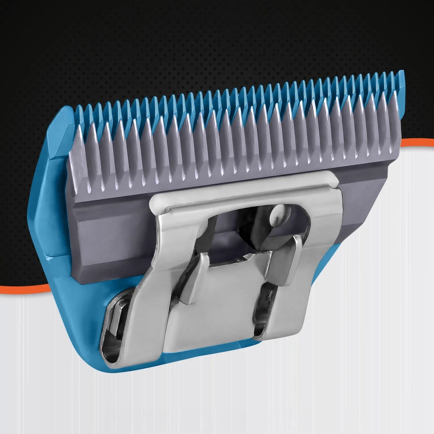 VUNRO 10W Wide Blue Steel dog clipper blade rear right view